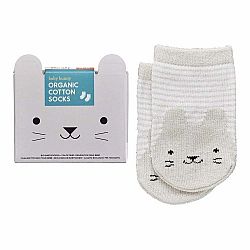 Organic Cotton Baby Socks - Grey Bunny