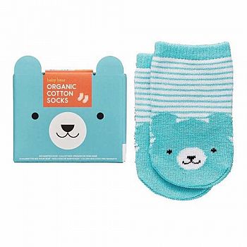Organic Cotton Baby Socks - Blue Bear
