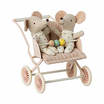 Baby Mice Double Stroller - Rose